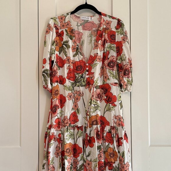 Petal & Pup Floral Tiered Mini Dress • Puff Sleeve - Picture 2 of 3